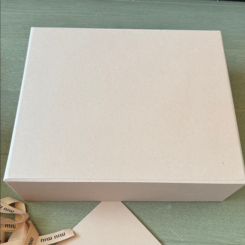 Miu Miu Empty Pink Gift Shoe Box L12" x W10.5” x H4.4" Tissue Paper Ribbon - Picture 6 of 12